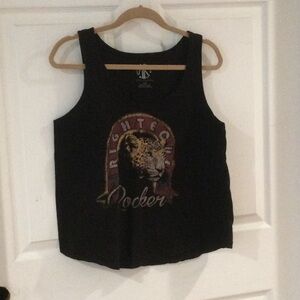 Recycled Karma Righteous Rocker Black tank top. Size Large